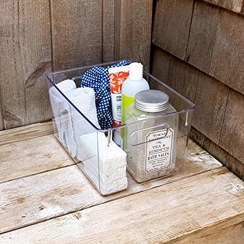 Isaac Jacobs 3-Pack Medium Clear Storage Bins with Handles - Image 5