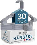 Utopia Home Plastic Hangers 30 Pack – Space Saving Clothes Hanger Grey | Durable & strong | Closet organizer & storage | Ideal for apartments, dorms & stocking stuffers by UTOPIAHOME