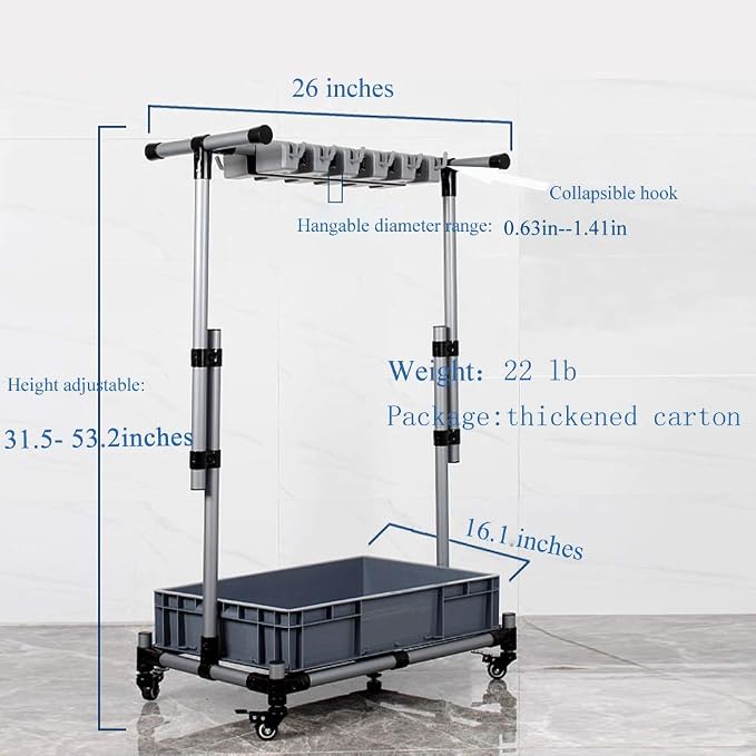 Broom And Mop Holder Put Wet Movable Floor-Mounted Mop Rack Floor Standing Cleaning Tool Cart Storage For Garden Garage Schools, Hospitals, Factories, Hotels,Property Companies - Image 5