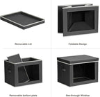 Homsorout Stackable Storage Bins with Lids - Large Storage Box with Lids, Foldable Closet Boxes for Organizing, Wardrobe Clothes Organizer with Window, Cubes Bins for Living Room, 6 Pack, Dark Grey - Image 7