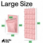GORILLA GRIP Over the Door Shoe Organizer, 24 Large Pockets, Pink | Breathable Mesh Pocket, Space Saving Hanging Storage Holder, Closet Rack Hanger for Shoes, Pantry and Bathroom Accessories - Image 7