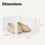 Amazon Basics Stackable and Foldable Clear Shoe Storage Organizer Box, Large, 12-Pack - Image 5