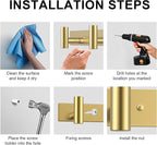 VAEHOLD Hat and Coat Wall Mount Rack - Hooks for Robes, Bags, Keys, and Towels - Bathroom Towel Hanger Organizer (Gold, “T“ Shape 5 Hooks 1 Pack) - Image 5