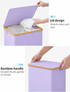 IEGrow Laundry Hamper with Lid,110L Laundry Basket with Mesh Bags,Purple - Image 6