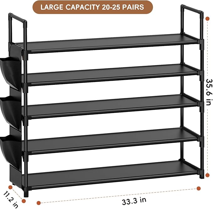 OYREL Shoe Rack 5 Tier 20-25 Storage Capacity Shoes Organizer - Image 3