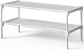 Kitsure Shoe Rack - Non-Woven Shoe Rack Shelf, 27.5" Wide - 2 Tier, White | Shoe Organizer for Closet, Entryway, Garage, Stackable Shoe Shelves, college dorm&apartment essentials by Kitsure