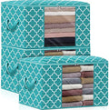 Storage Bags 100L 3Pack Clothes Organization and Storage Containers | Large Blanketfor Bedding, Comforters, Foldable Organizer with Reinforced Handle, Clear Window, Sturdy Zippers, Green by WiseLife