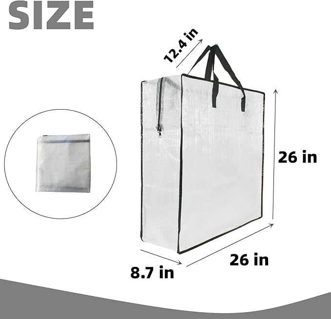 Clear Storage Bags with Zipper and Handles, Blanket Bags For Closet Storage, Moving and Packing Supplies for College, Underbed Storage Organizer for Clothes Pillow Bedding Christmas Wreath - Image 2