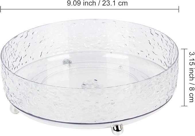 360° Rotating Makeup Organizer, 9" Clear Perfume Organizer Turntable Lazy Susan for Vanity, Pantry, Bathroom Counter, Cabinet, Spinning Cosmetic Storage Holder for Skincare, Perfume, Lotions - Image 2