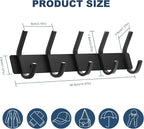 VAEHOLD Wall Hooks, Heavy Duty Aluminum Towel Hooks for Hanging Coat, Hat, Key, Clothes, Closet Hook Wall Mount for Kitchen, Bathroom, Office (“C“ Shape Coat 5 Hooks 1 Pack) - Image 5