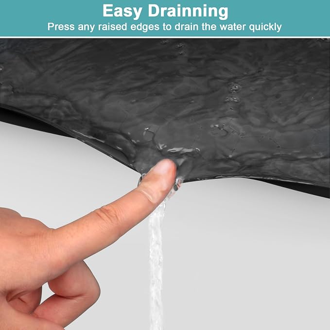 Undersink Waterproof Mat 31" x 19", Silicone Under Kitchen Sink Mat with Raised Edges, Under The Sink Organizer for Kitchen and Bathroom Leak Protection Black - Image 5