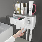 iHave Toothbrush Holders Wall Mounted with Toothpaste Dispenser & 2 Cups by ihave