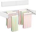 Vikaqi Wall Mounted Clothes Drying Rack 23.6", Foldable Wall Mount Laundry Rack Folding Indoor, Drying Rack Clothing Collapsible, Hidden Space Saver with Wall Template, 5 Rods, White by DiscovertheEleganceofAir-drying