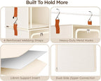 Homsorout 6-Tier Modular Hanging Closet Organizer Shelves, Beige | 3+3 Modular Design, Clear Window, Front Opening, Fabric Vertical Storage, Closet Storage for Home, Apartment, Nursery, RV - Image 6