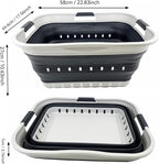 SAMMART 42L (11 gallon) Collapsible Plastic Laundry Basket - Foldable Pop Up Storage Container/Organizer - Portable Basket - Space Saving Hamper/Basket (Grey/Charcoal Black (Set of 2)) - Image 4