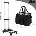 Rolling Cleaning Caddy Bag Built-in Hard Plastic Sheet Detachable Trolley - Image 3