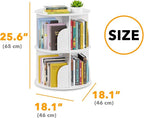 SpaceAid 2 Tier Rotating Bookshelf Tower, Spinning Bookcase Lazy Susan, Revolving 360 Book Shelf Storage Round Carousel, Vertical Rotate Turning Spiral Corner Organizer, White - Image 2
