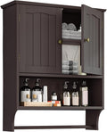 Bathroom Cabinet, Bathroom Wall Cabinet with 2 Doors and Adjustable Shelf, Wooden Medicine Cabinets Wall Mount, Over the Toilet Storage by MinoKesper