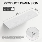 BAYKA White Floating Shelves 35.4in, Set of 2, Wall Mounted for Wall Decor - Image 3