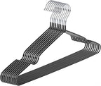Ultra-Thin Metal Hangers, 10 Pack Non-Slip PVC Coated Space Saving Clothes Hangers for Closet, 16 inch Wide for Suits, Dresses, Jackets（Black） by Unknown