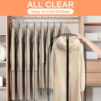 Garment Bags for Hanging Clothes Travel (Set of 12) Clothes Storage Bags Closet Cover for Open Closet with Zipper for Suit, Sweaters Travel Laundry Wardrobe Closet Garment Dust Cover - Image 4
