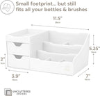 Uncluttered Designs Large Makeup Organizer for Vanity - Countertop Desk With Drawers for Cosmetic, Beauty, Hair, Nail, Perfume & Skincare - Perfect for Bathroom & Bedroom Storage (White) - Image 3