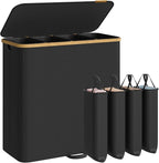 SONGMICS Laundry Hamper with Lid, 225L Laundry Basket，4 Compartments by Unknown