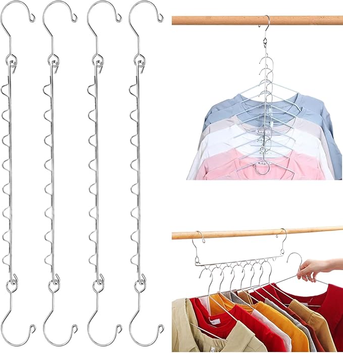 16 Pack Space Saving Hangers for Clothes Metal Hanger Organizer by HDbonemu