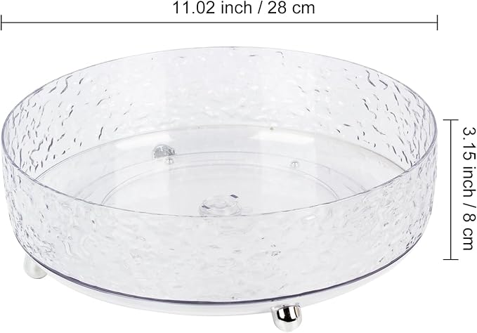 Dezzer 360° Rotating Makeup Organizer, 11" Clear Perfume Organizer Turntable Lazy Susan for Vanity, Pantry, Bathroom Counter, Cabinet, Spinning Cosmetic Storage Holder for Skincare, Perfume, Lotions - Image 3