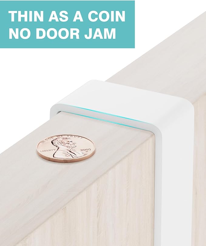 Mop and Broom Holder Wall Mount, No Drill Over the Door, White - Image 3