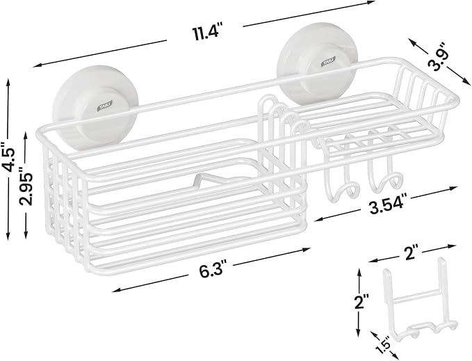 LEVERLOC Shower Caddy Suction Cup, Heavy Duty Bathroom Organizer - Image 6