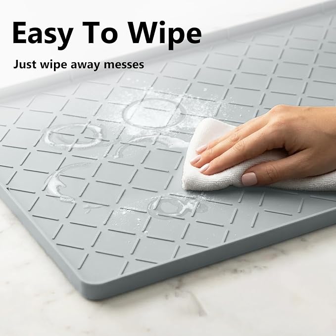 Mateeylife Under Sink Mat Kitchen Waterproof, Silicone Sink Tray 22"X31" - Image 8