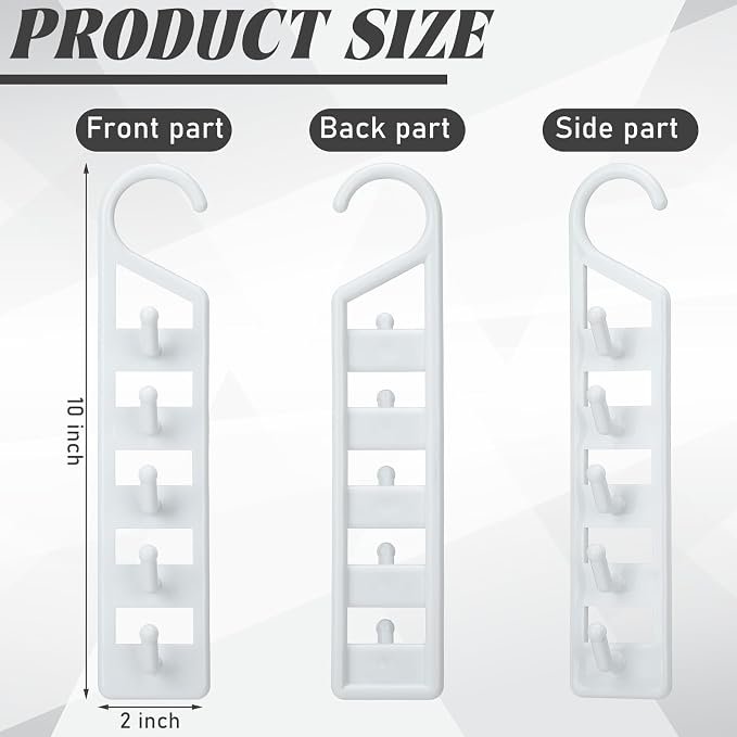 8 Pcs Space Saving Hangers for Clothes, Heavy Duty Plastic Space Saver Vertical Hanger, Closet Storage Organizer, College Dorms & Storage Closet Organizer for Shirts Pants Jeans - Image 2