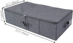 Folding Fabric Rigid Under Bed Closet Storage Bins with Zip Lid,Black Gray - Image 2