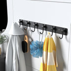 VAEHOLD Wall Hooks for Hanging, Black Coat Rack Wall Mount with 6 Coat Hooks, Towel Hanger, Hat Hooks, Robes Hook in Bathroom, Bedroom, Kitchen, Living Room (1PACK) - Image 2