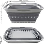 SAMMART 42 (11 Gallons) Collapsible Plastic Laundry Basket, Foldable Pop Up Storage Container/Organizer, Space Saving Hamper, Portable Bin for Dorm Room Bathroom (2, Grey) - Image 4