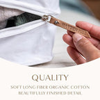 Hayden Hill Luxury Organic Cotton Sweater Storage Bag For Cashmere 15 Inch | Fits 4 Fine Knits, Breathable, Moth Proof, Garment Storage Bag For Cashmere, Zippered, Certified Carbon Neutral, White - Image 4