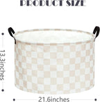 MAIZMZ Checkered Storage Basket Extra Large 80L Kids Hamper Baby Laundry Basket Waterproof Toys Car Organizer Collapsible Canvas for Home/Dorm/Pet/Office/Closet/Shelf/Gift Baskets - Image 2