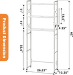Simple Trending Over The Toilet Storage Rack with Toilet Paper Holder, Heavy Duty Metal 3 Tier Bathroom Organizer Shelf with 3 Hooks, White - Image 3