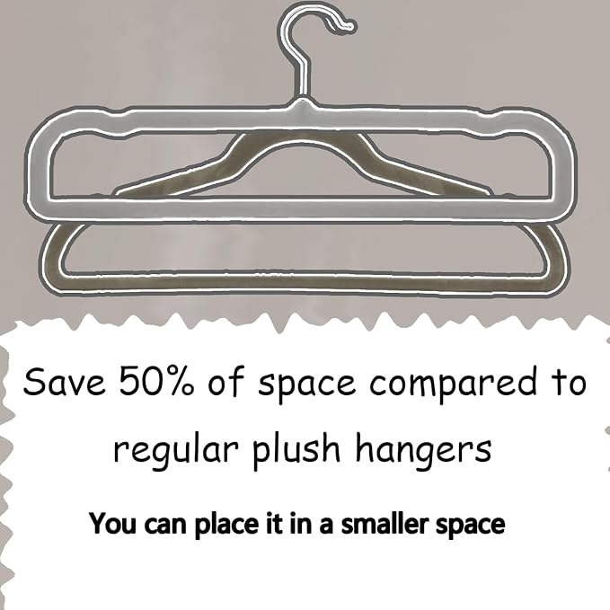 20 Pack Velvet Pants Hangers for Closet Space Saving, Thin Hanger (Grey) - Image 4
