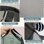 Mesh Laundry Hamper 2Pack Pop Up Hamper with Strong Handles, Collapsible Laundry Basket for Home, Bathroom, Bedroom, Travel Storage Hamper(Grey + Sky Blue) - Image 4