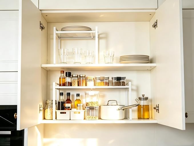 Expandable Cabinet Shelf Organizer Riser for Kitchen Cupboard Under Sink - Image 2
