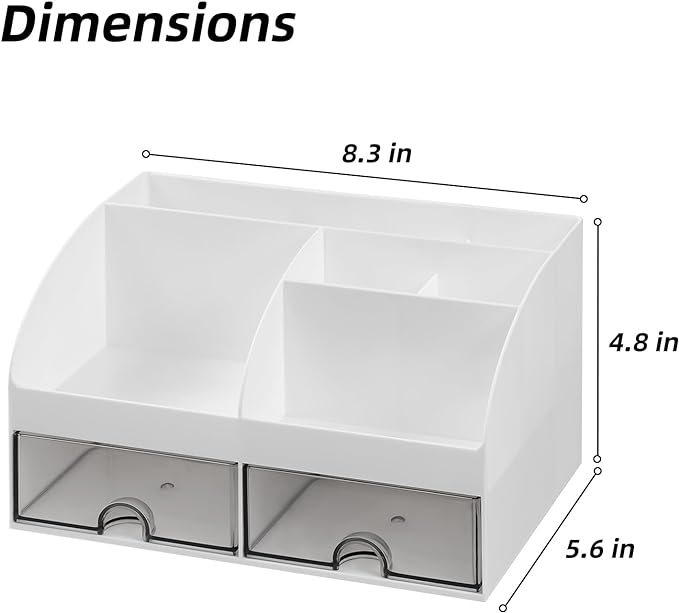 Bathroom Counter Sink Vanity Organizer Countertop with Drawers, White A - Image 6