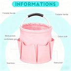 Cleaning Caddy for Cleaning Supplies,17L Cleaning Supply Caddy with Handle Foldable Cleaning Supplies Organizer Bucket Cleaning Products Organizers for Home, Garden (Light Pink) - Image 5