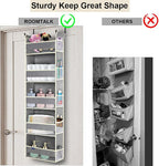 Over The Door Organizer 5-Shelves and 10 Side Pockets, Over The Door Storage for Bathroom Bedroom Nursery, Hanging Door Organizer for Baby Diapers and Kids Toys (13"x5"x44", Grey) - Image 3