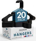 Utopia Home Plastic Hangers 20 Pack – Space Saving Clothes Hanger Black | Durable & strong | Closet organizer & storage | Ideal for apartments, dorms & stocking stuffers by UTOPIAHOME