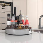 VAEHOLD Pantry Cabinet Lazy Susan Stainless Steel Black Spice Rack Turntable - Decorative Trays Storage Containers Organizer for Kitchen Cabinet, Snacks, Bathroom (10 inches) - Image 4