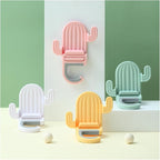 4 pack Broom and Mop Holder Wall Mount，Cute Cactus Wall Utility Hooks No Drill Mop and Broom GripperDecorative Hanging Holder for Bathroom Kitchen（White, Pink, Yellow, Mint Green） - Image 7