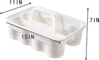 Matthew 3 Pack Large Plastic Tote Tool & Deluxe Supply Cleaning Caddy with Handle Portable Shower Basket Storage Caddy for Cleaning Products,Take-Out Drink,Bathrooms - White - Image 3