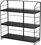 BOIVSHI Bathroom Countertop Organizer, 3-Tier Bathroom Counter Organizer, 8-Levels Height Adjustable, Bathroom Organizer for Kitchen, Pantry, Livingroom, Offices Storage, Metal Black by BOIVSHI